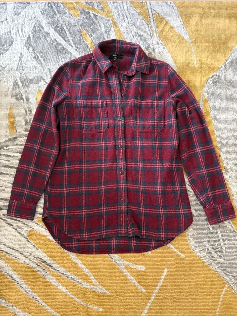 Red, Green, and Blue Plaid Button Down Top- Madewell